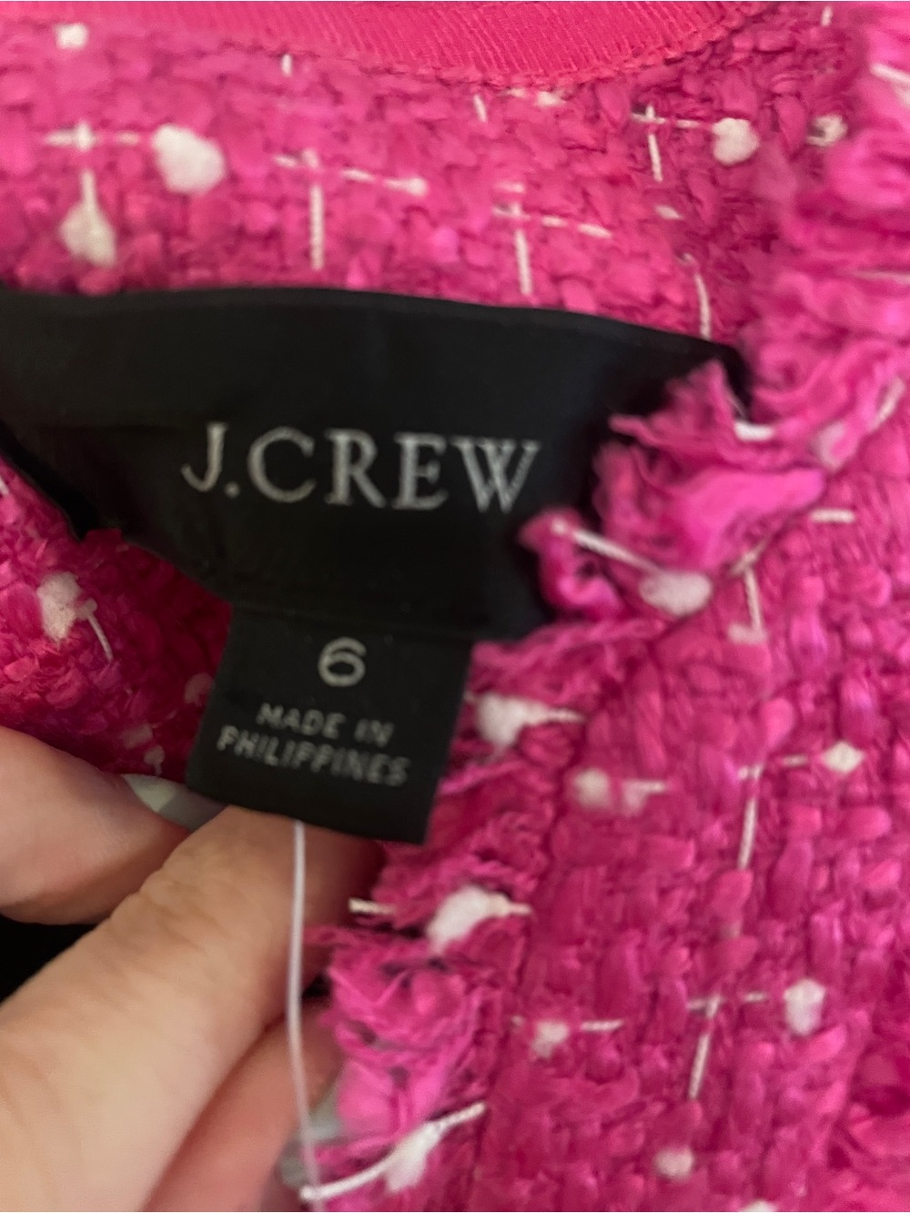 J.Crew Fuchsia Pink Tweed Sheath Dress| Size 6| NWT - Picture 7 of 9